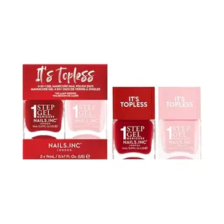 Nails Inc It's Topless Gel-Like Nail Polish Duo, 4-in-1 Base Coat, Treatment, Colour & Top Coat, Long Lasting, Strong, Chip Free Nails, Glossy Salon