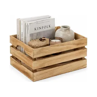 Kinvara Opbergkist / Fruitkist Liva - Bruin - 41 X 31 X 20 Cm - Hout - Decoratief - Vintage Look