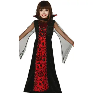 Fiestas Guirca Vampieren Jurk Voor Meisjes - Zwart/rood - Halloween - Verkleedkleding 140/152