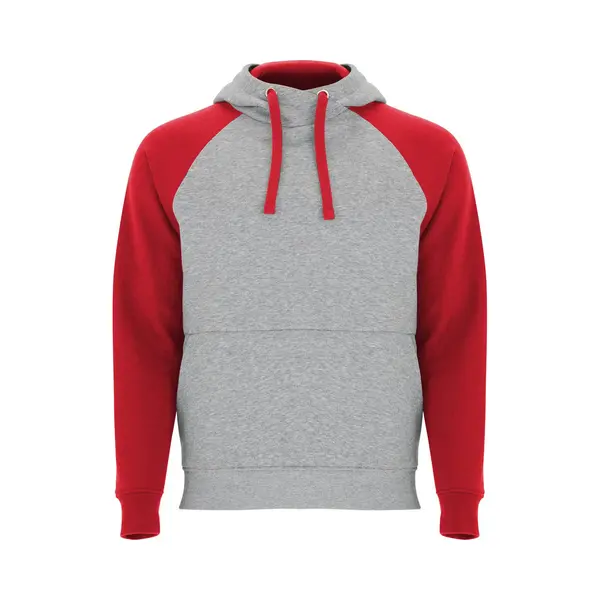 Roly Badet Hooded Sweatshirt RY1058 - Heather Grey 58/Red 60 - L thumbnail