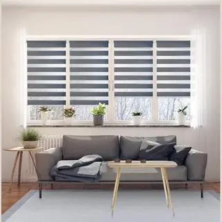 Storesdeco - EasyFix Duo Rolgrodijnen, Rolgordijn Zonder Boren, Zilver, 60x180 Cm
