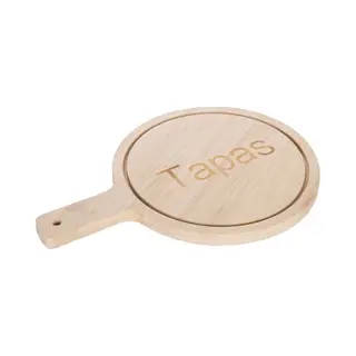 Alessandro Tapas Serveerplank Bamboe Hout - Met Handvat - 28 X 20 X 0.8 Cm - Keuken Borrelplank/tapasplank