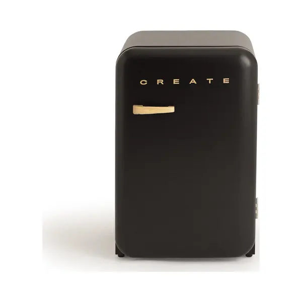 Create / Retro Fridge 83.5 Wood/Kühlschrank In Schwarz, Griff Holz / 98W, Niedriger Verbrauch, 2 Ablagen, Temperaturregler, Flaschenhalter, thumbnail