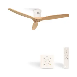 ‎Create Create - Plafondventilator 40W Silent Ø132 Cm - Met Wandregelaar - Met Afstandsbediening - 6 Snelheden - Timer - Zomer/Winter Functie - Naturel Hout