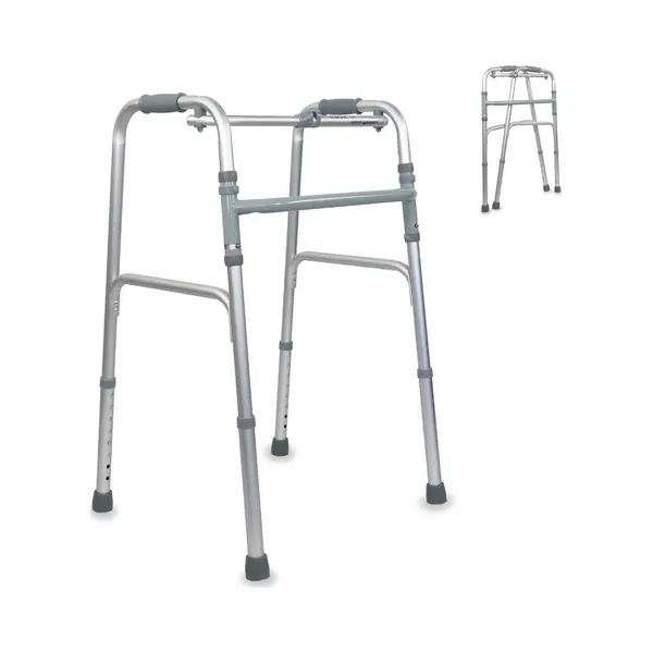 Mobiclinic Columna - Looprek - Inklapbaar - In Hoogte Verstelbaar - Lichtgewicht - Rollator - Aluminium - Loophulpmiddelen - Zonder Wielen - Grijs thumbnail