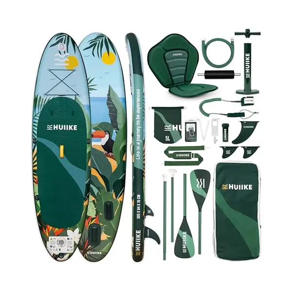 Huiike Stand Up Paddle Board For Adults With Accessories Included, Oar, Fins, Pump. Inflatable Sup Board Great Stability And Resistance. 10’ X 33" X thumbnail