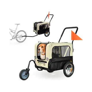 Mobiclinic®, Hundeanhänger Für Fahrrad + Hundewagen, 2 In 1, Bis 40 Kg, Wasserdichte Abdeckung, 123x67x100 Cm, Reflektoren & Fahne, 600D Oxford,