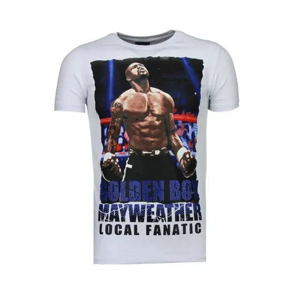 Local Fanatic Golden Boy Mayweather - Rhinestone T-shirt - Wit thumbnail