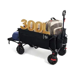 Timber Ridge Bolderkar Opvouwbaar - 300 Liter - 135 Kg Draagkracht - Met Rem - Verstelbare Hendel - Inklapbare Bolderwagen - Compact - Zwart