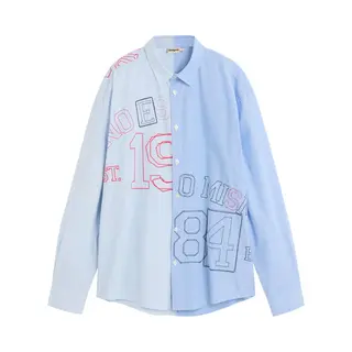 Desigual Overhemd Azuur / Hemelsblauw / Rood / Wit