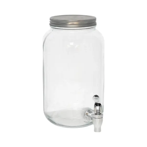 Gerimport Drank Dispensers - 3L - Met Metalen Deksel En Kraantje - Glas thumbnail