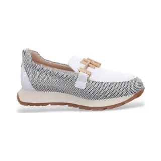 Hispanitas Für Damen. HV253919 Melbourne Leder Mokassins Weiß (42), 3 Bis 5 Cm, Keine, Lässig