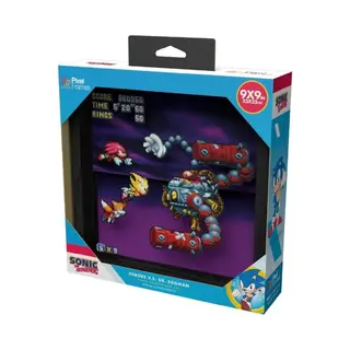 Level Up Labs Pixel Frames, Sonic Mania - Heroes Vs Dr. Eggman - 3D Schaduwdoos - Ingelijste Decoratie Voor Muur, Huis, Plank, Speelposter,