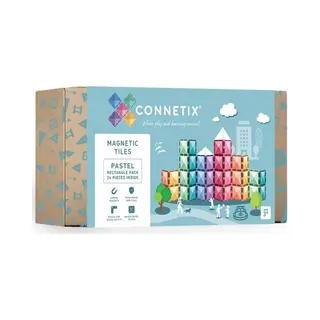 Connetix - Magnetisch Tegels - Pastel Rechthoekige Verpakking - 24 Stuks - Magnetisch Speelgoed