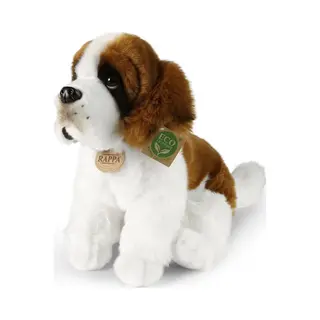 Rappa Eco Knuffel Sint Bernard 30 Cm - Realistische Knuffel Van Recyclede Pet Flessen - Bruin Wit