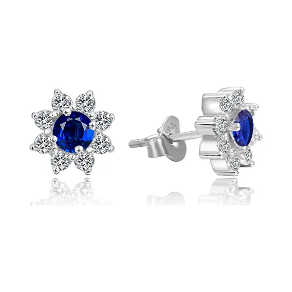 Beneto, Oorbellen, Zilveren Oorbellen Bloemen AGUP1171 (L) thumbnail