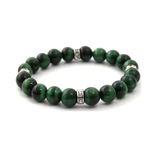 Beneto MINK117 Green Tiger Eye Bead Bracelet - Length, 19cm