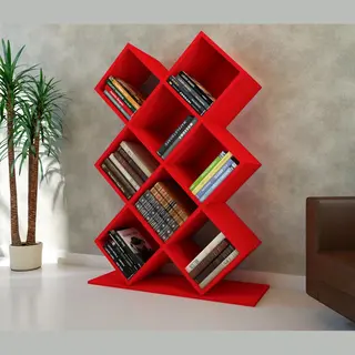 Asir Boekenplank - Rood - 90 X 129 X 19, 5 Cm