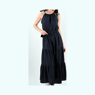 YesMooi - Gelaagde Midi Jurk - Zomerjurk - Donkerblauw - Xl (42)