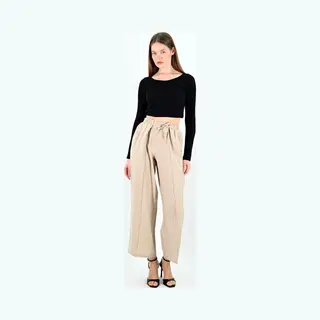 YesMooi - Wide Leg Culotte Broek - Beige - 4XL (48) - Pantalon Dames Luchtige Broek