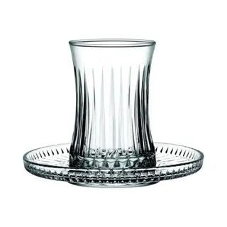 Pasabahce Elysia – Turkse Theeglazen Set Met Onderzetters – 12-Delig – 6-Persoons