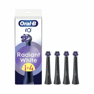 Oral-B 4 Stück Radiant White Ersatzbürsten, Schwarz, Fortgeschrittene Bürste Mit Den Polierblättern Für Die Zahnaufhellung, Für Elektrische