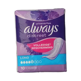 Always Discreet Incontinentie Verband Long 10 Stuks