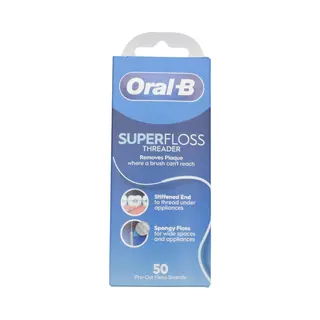 Oral-B Superfloss Tandheelkundige Set Van 2 Voor Apparaten, Bruggen En Implantaten, Geprefabriceerde Draden Voor Eenvoudig Gebruik, Floss Voor