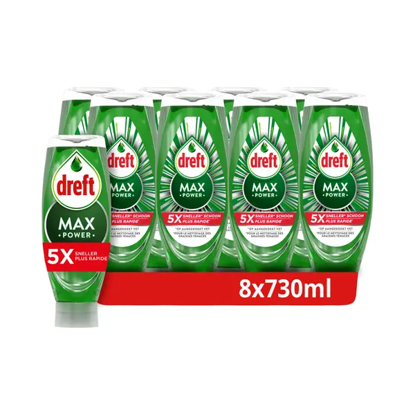 Dreft MaxPower Vloeibaar Afwasmiddel - 8 X 730 Ml thumbnail