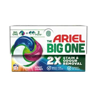 , Ariel 3in1 Wasmiddel Pods The Big One Color 15 Stuks