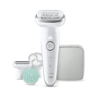 Braun Epilierer Silk-épil 9 SES9-080, All-in-One Set, Wet & Dry, Peelingbürste, Massagepad, Rasieraufsatz