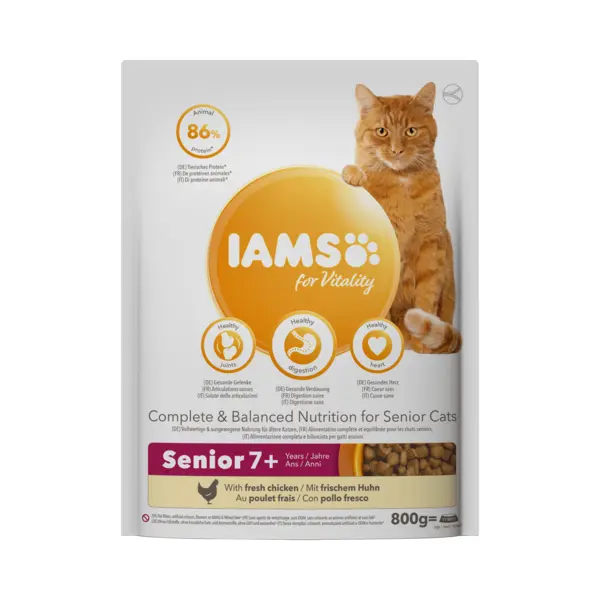 Iams Vitality Tierfutter Mit Frischem Huhn Senior 7+ 800 G thumbnail