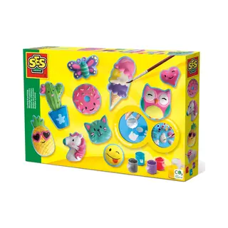 Ses Creative 01133 Gips Gießen Bastelset Fröhliche Figuren, Kinder Bastelset