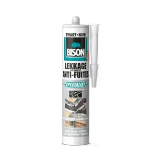Bison Lekkagekit Zwart Koker 300 Ml, Elastische Afdichtingskit, Wateridchte Reparaties, Voegen En Scheuren Op En Rondom Het Dak, Makkelijk Aan Te