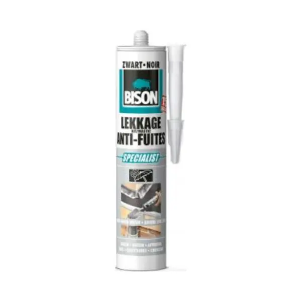 Bison Lekkagekit Zwart Koker 300 Ml, Elastische Afdichtingskit, Wateridchte Reparaties, Voegen En Scheuren Op En Rondom Het Dak, Makkelijk Aan Te thumbnail