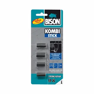 Bison Kombi Stick 4 X 5 Gram Porties - Handige Kleine Porties Voor 1001 Reparaties In En Om Het Huis, Snel, Overschilderbaar, Krimpt Niet, Binnen &