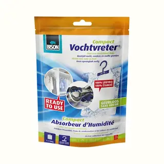 Bison Vochtvreter® Compact, Luchtontvochtiger, Bestrijd Vocht En Schimmel, Speciale Hanger, Compact, Geschikt Voor Kasten, Auto's, Caravans, Campers,