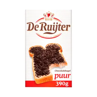 De Ruijter Chocoladehagel Puur Schokoladenstreusel 390g