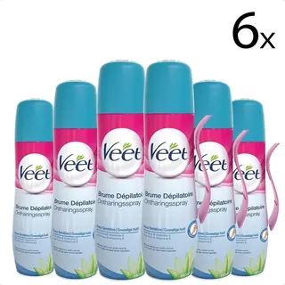 Veet Expert Ontharingsspray - Gevoelige Huid Voor Benen & Lichaam - Met Aloë Vera En Vitamine E - 150ml X6