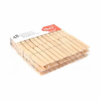 Ibex Wasknijpers Hout 48 Stuks