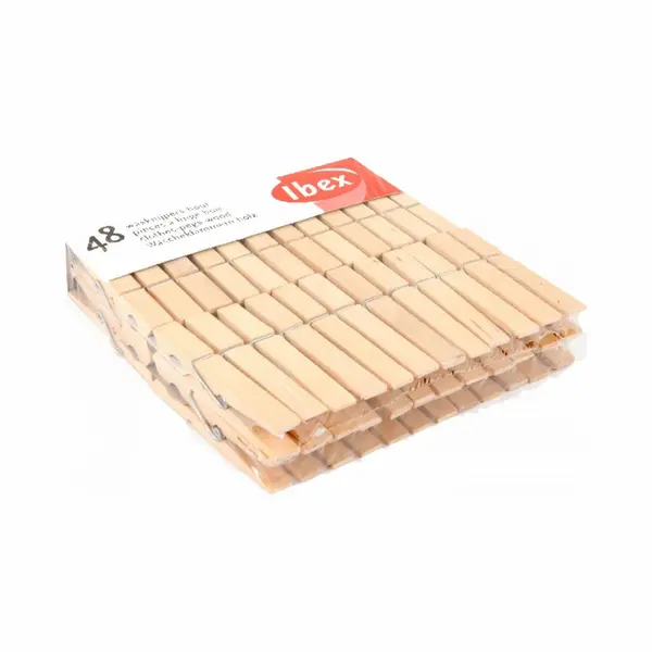 Ibex Wasknijpers Hout 48 Stuks thumbnail