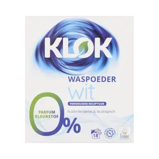 Klok Waspoeder Eco Wit 18 Wasbeurten 1, 17 Kg