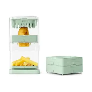 Brabantia Tasty+ Potato Chipper | Stainless Steel Chip Cutter With 3 Interchangeable Blades | Ergonomic Design | 5-Year Guarantee | Jade Green