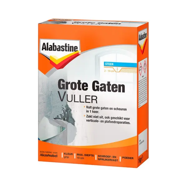 Alabastine Grote gatenvuller Grijs 1 kg thumbnail