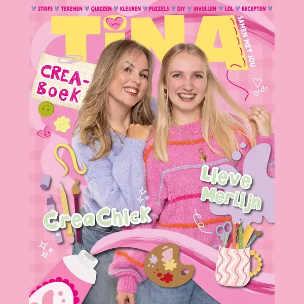 Tina Boekspecial Creaboek - CreaChick - Lieve Merlijn - Vakantieboek - Doeboek - Knutselen Meisjes - Creatief Knutselboek Kinderen - Puzzels - Tekenen thumbnail