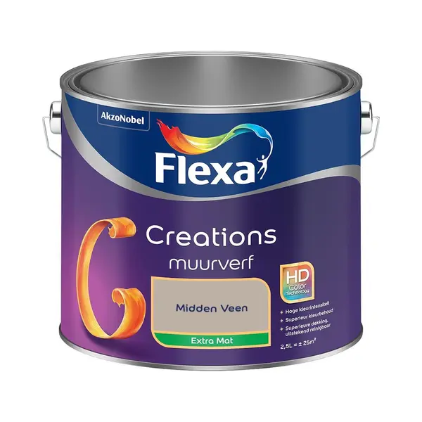 Flexa - Creations Muurverf Extra Mat - Midden Veen - Mengverf - 2.5 L thumbnail