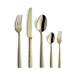 Amefa Besteck-Set Felicity (30-tlg), 13/0 18/0, Pvd Champagner, Gehämmert