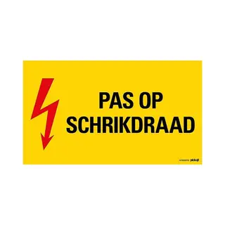 Pickup Bord 33x22 Cm - Pas Op Schrikdraad