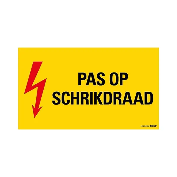 Pickup Bord 33x22 Cm - Pas Op Schrikdraad thumbnail