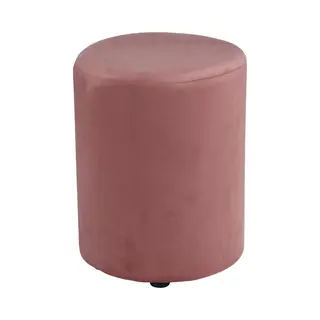 Arti Casa Ronde Fluwelen Poef - Elegante Voetensteun - Compacte Kruk Voor Kaptafel - Fluwelen Poef - Roze